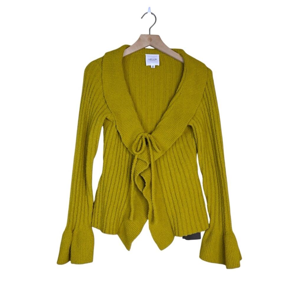 Le Lis Collection Womens XS Flare Sleeve Tie Front Cardigan Sweater NEW
